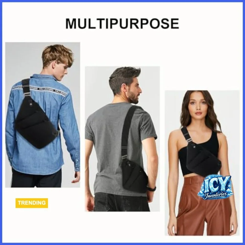 Water-Repellent Nylon Sling Bag Anti-Theft Crossbody Travel Daypack